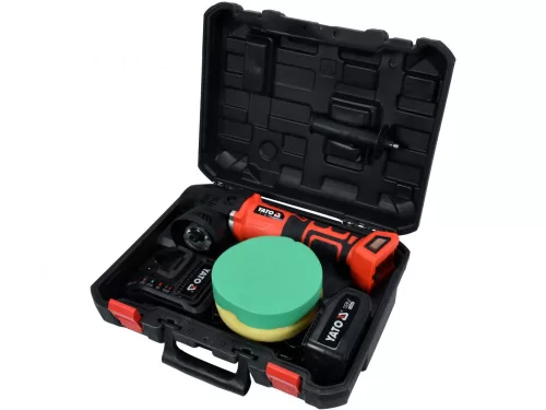 YATO Akumulátorová excentrická leštička 150 mm bezkefová 18 V Li-Ion (1 x 3,0 Ah batéria + nabíjačka) (YT-82920)