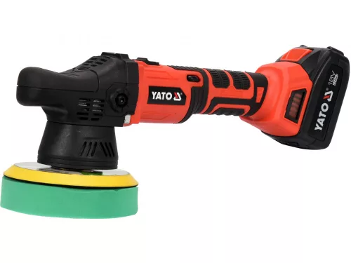 YATO Akumulátorová excentrická leštička 150 mm bezkefová 18 V Li-Ion (1 x 3,0 Ah batéria + nabíjačka) (YT-82920)
