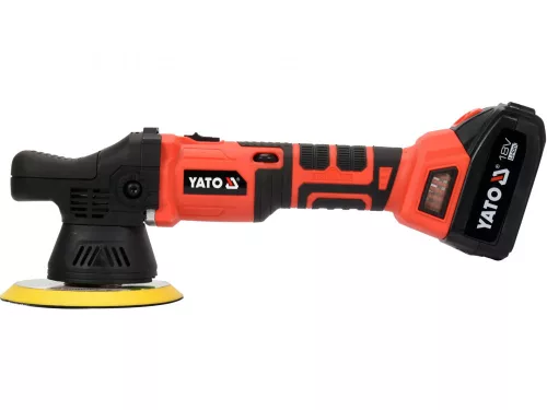 YATO Akumulátorová excentrická leštička 150 mm bezkefová 18 V Li-Ion (1 x 3,0 Ah batéria + nabíjačka) (YT-82920)