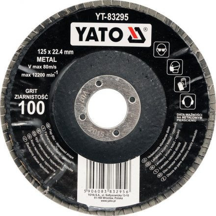 YATO Kotúč lamelový korundový 125 x 22,2 mm vypuklý brúsny P80 (YT-83294)