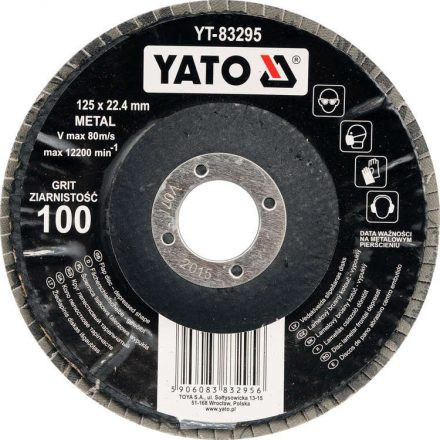 YATO Kotúč lamelový korundový 125 x 22,2 mm vypuklý brúsny P100 0 (YT-83295)