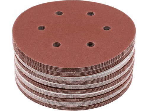 YATO Brúsny kotúč so šmirgľom. papier so suchým zipsom : Ø= 150mm, P80, 6 otvorov do YT-09739, -09740, 50 ks (YT-834583)