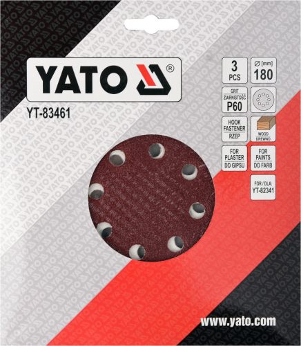 YATO BRÚSNY PAPIER NA SÁDROKARTU 180MM P60 (YT-83461)