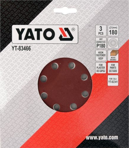 YATO BRÚSNY PAPIER NA SADROKARTÓNU 180MM P180 (YT-83466)