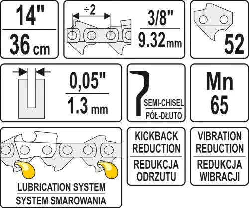 YATO Reťaz na motorovú pílu 14" 3/8" (YT-84951)