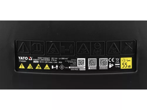 YATO robotická kosačka na plochu 500 m², Wi‑Fi / Bluetooth ovládanie, 20 V 2 Ah (YT-852091)
