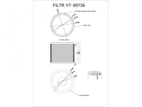 YATO FILTER DO VYSÁVAČA PRE YT-85710 (YT-85739)