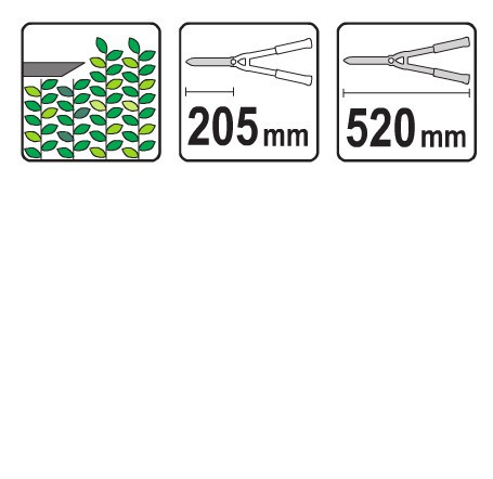 YATO Nožnice na živý plot 510mm (nože 205mm) (YT-8821)