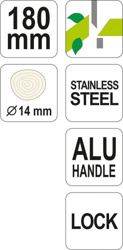 YATO Nožnice zahr. 180mm so zámkom (priemer do 14mm) nerez AL rukoväte (YT-8843)