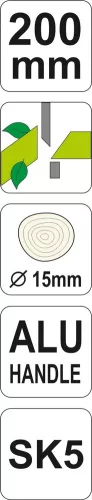 YATO Nožnice záhradnícke 200mm (priemer do 15mm) šikmý strih AL rukoväte (YT-8849)