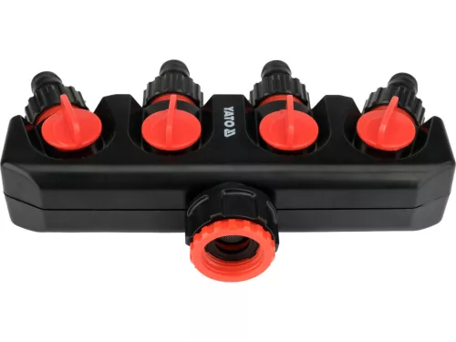 YATO Štvornásobný rozdeľovač kohútika 3/4” – 1” so samostatnými uzávermi (YT-89103)