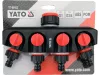 YATO Štvornásobný rozdeľovač kohútika 3/4” – 1” so samostatnými uzávermi (YT-89103)