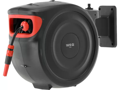 YATO Automatický záhradný hadicový navijak 40 m, 1/2", nástenný samonavíjací bubon (YT-90102)