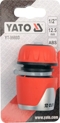 YATO Rýchlospojka hadicová 1/2", ABS plast, 12,5mm, STOP ventil (YT-99803)